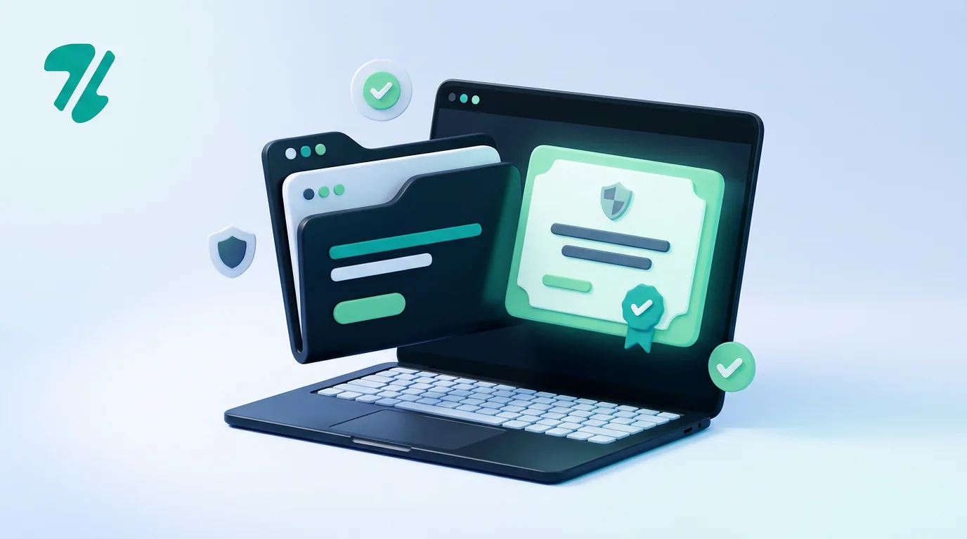 A digital folder and license certificate representing Etsy commercial license proof
