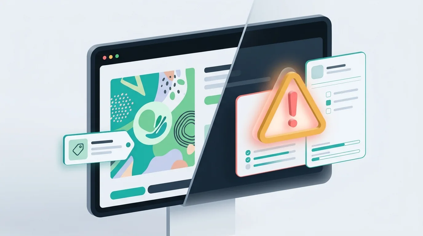 Etsy print on demand copyright mistakes warning on a digital design screen