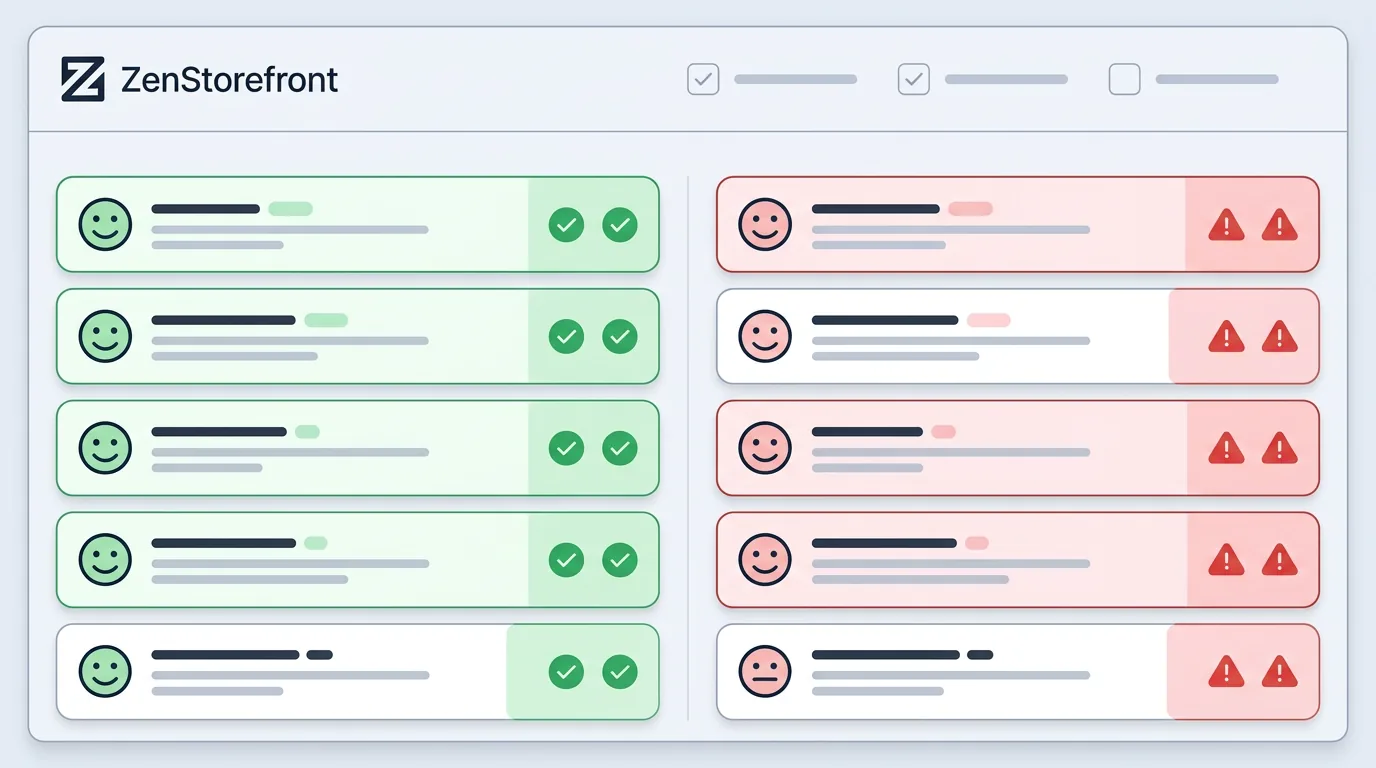 Dashboard showing safe and high-risk Etsy tags for happy face designs