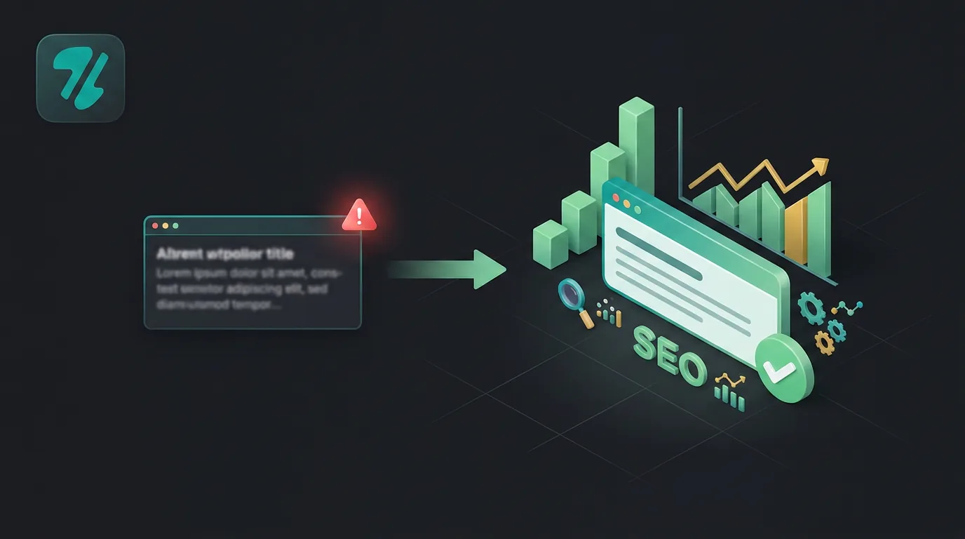A digital text box being polished and optimized with SEO metrics, representing an Etsy title rewrite.